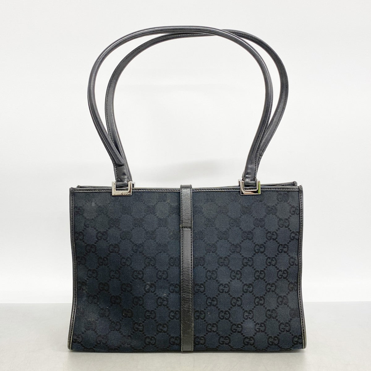 【6gd4642-k】グッチ ハンドバッグ GGキャンバス/ジャッキー 002 1073 キャンバス ブラック シルバー金具【中古】レディース