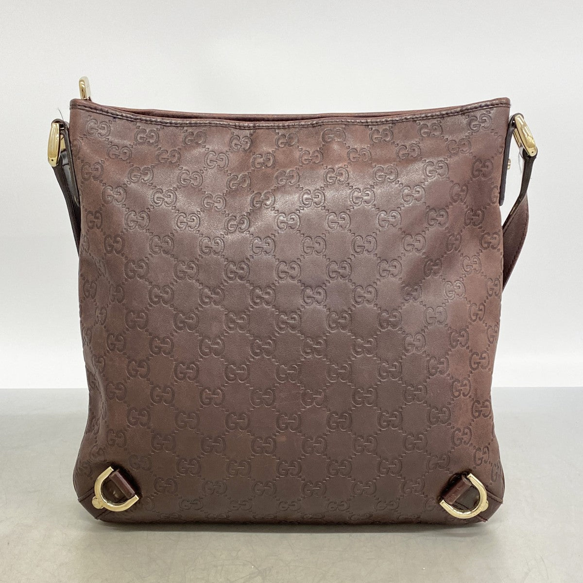 【6gd4646-k】グッチ ショルダーバッグ グッチシマ 131326 レザー ブラウン シャンパンゴールド金具【中古】レディース