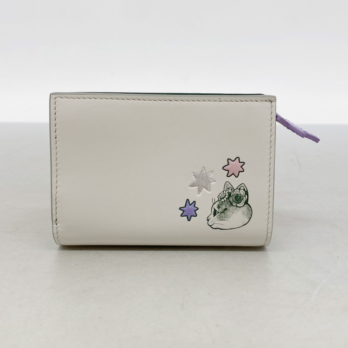 【6gd4787-k】グッチ 財布 ヒグチユウ 860650 レザー ベージュ マルチカラー シルバー金具【中古】レディース