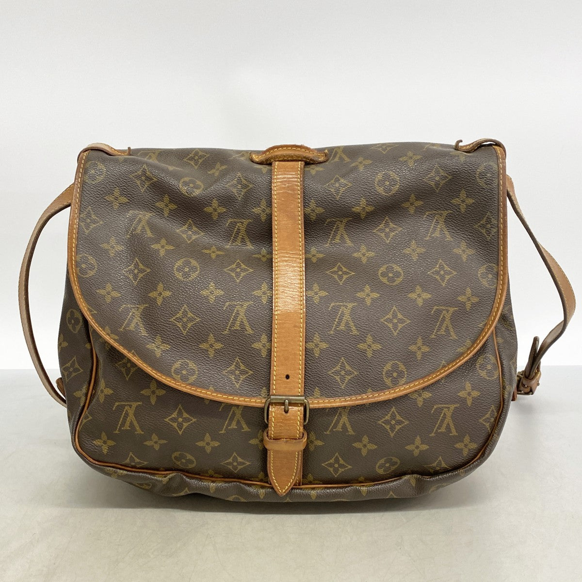 【6gd5248】ルイヴィトン ショルダーバッグ モノグラム ソミュール35 M42254 ブラウン【中古】レディース