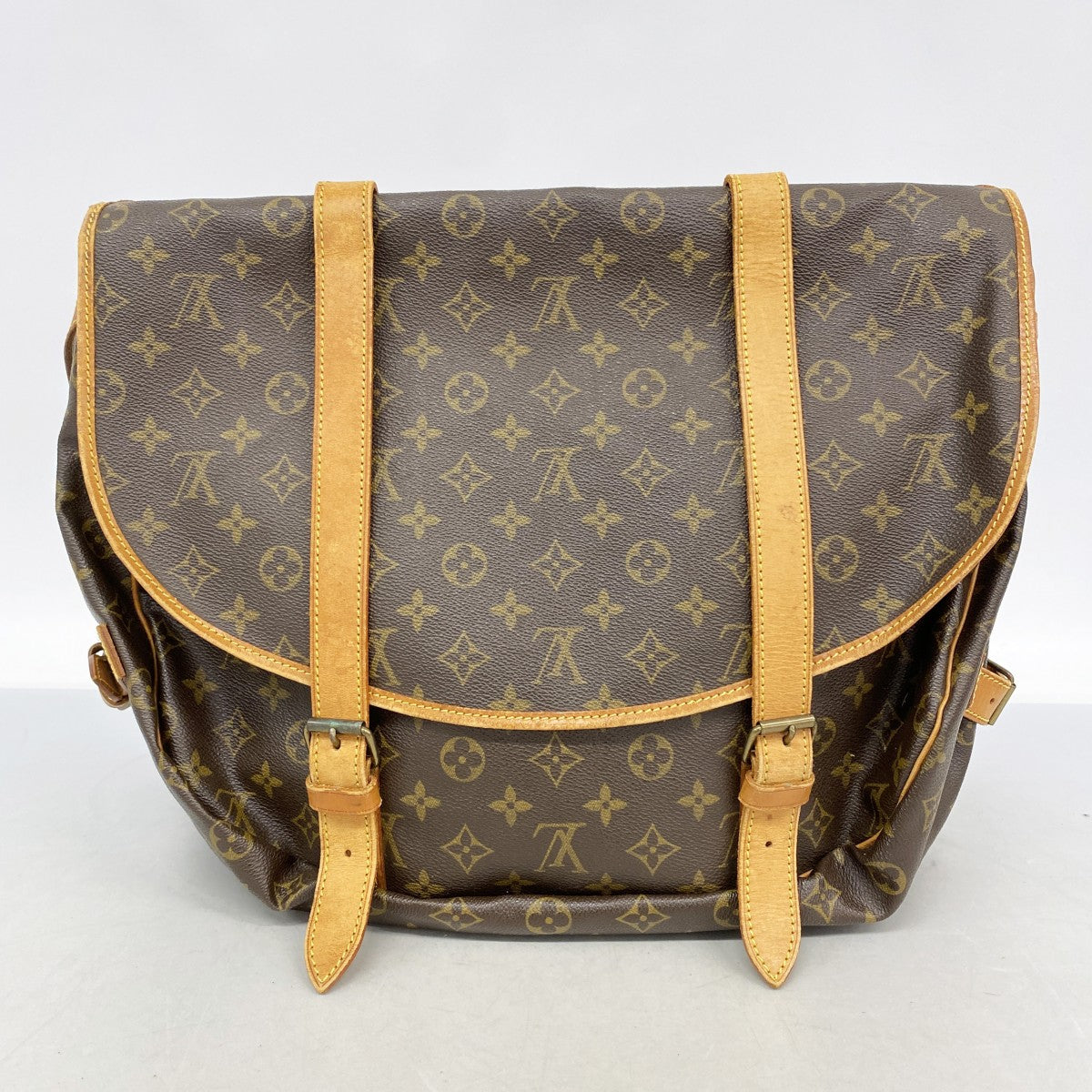【6gd5272】ルイヴィトン ショルダーバッグ モノグラム ソミュール43 M42252 ブラウン【中古】レディース