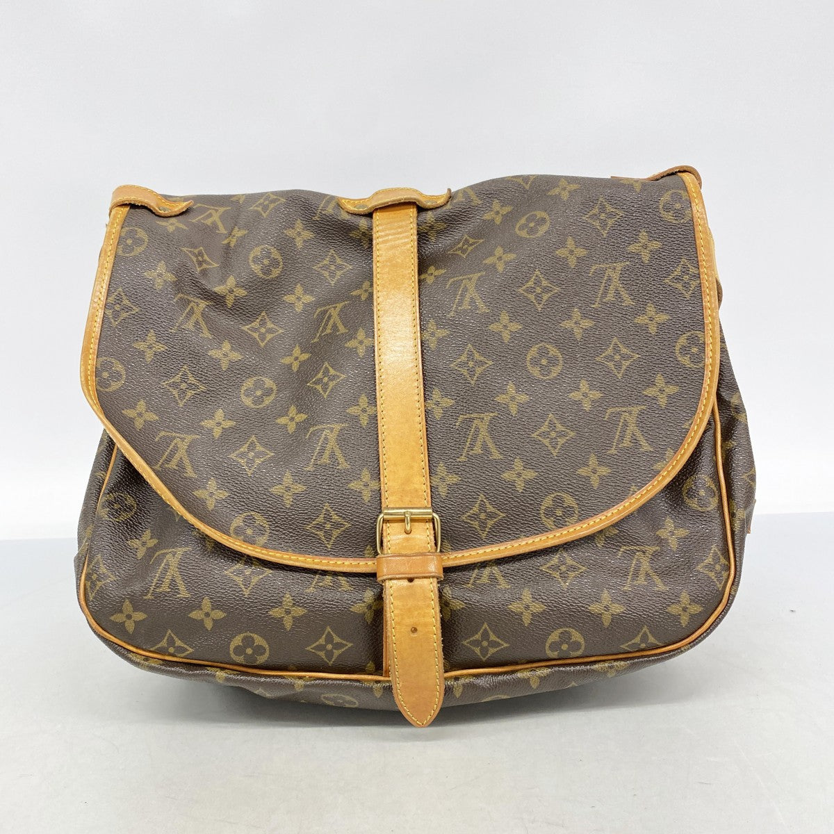 【6gd5273】ルイヴィトン ショルダーバッグ モノグラム ソミュール35 M42254 ブラウン【中古】レディース