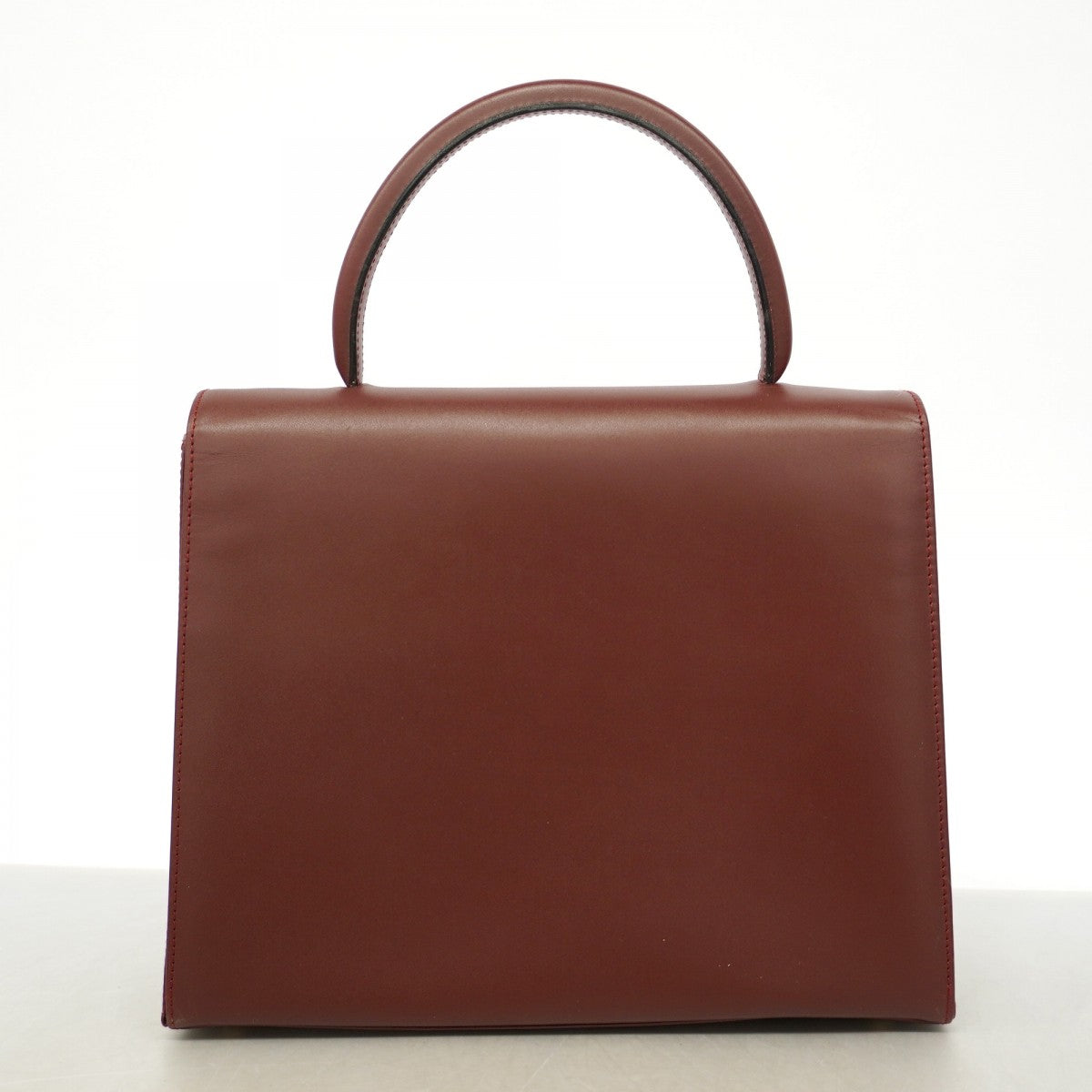 【6gd5316】カルティエ ハンドバッグ マスト レザー ボルドー ゴールド金具【中古】レディース
