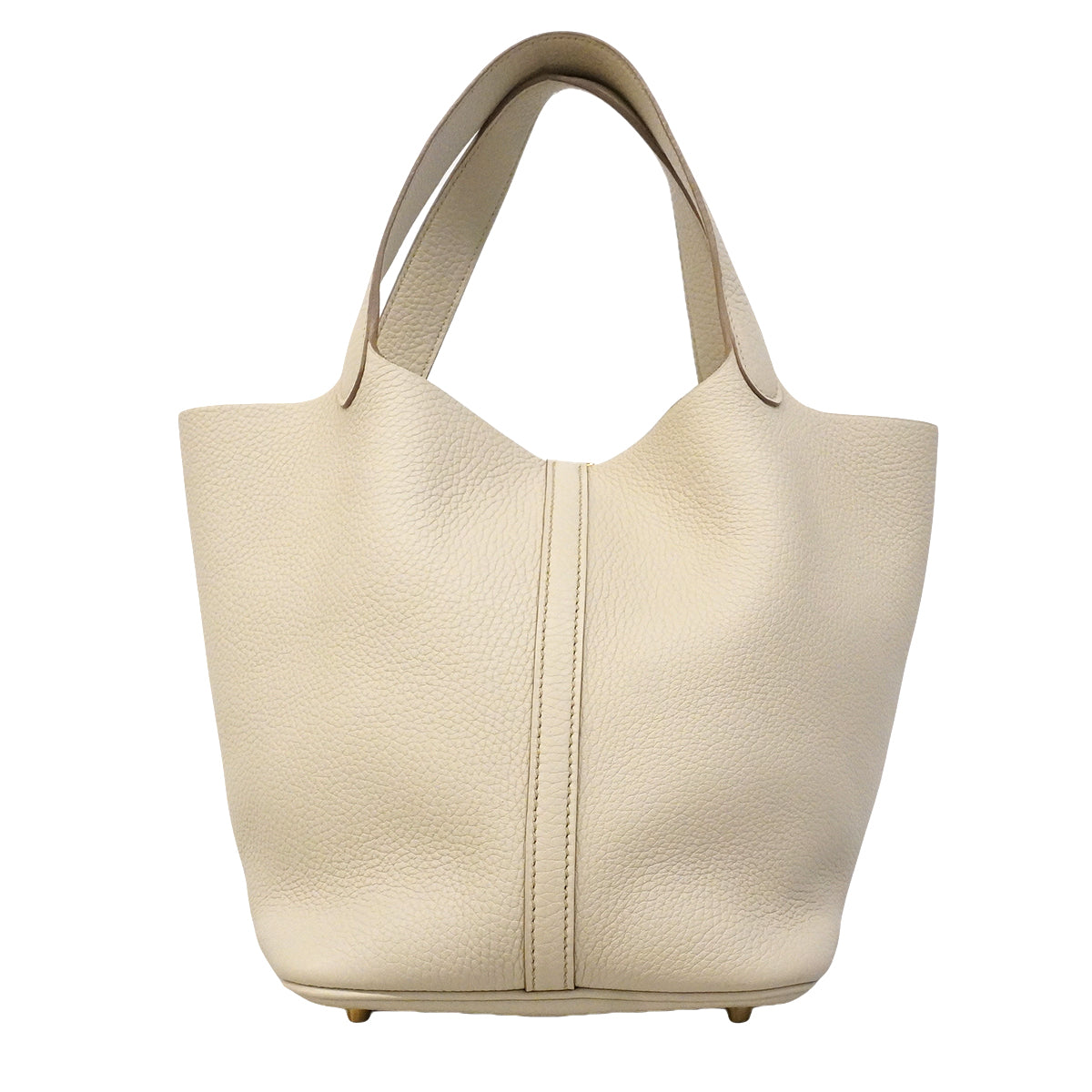 【6gd5327】エルメス ハンドバッグ ピコタンロックMM トリヨンクレマンス ベトン ゴールド金具 C刻印【中古】レディース