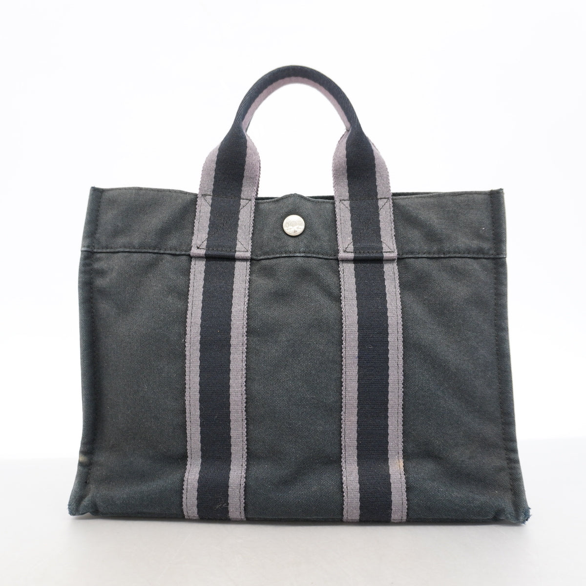【6ge5941】エルメス トートバッグ フールトゥPM キャンバス ブラック シルバー金具【中古】レディース