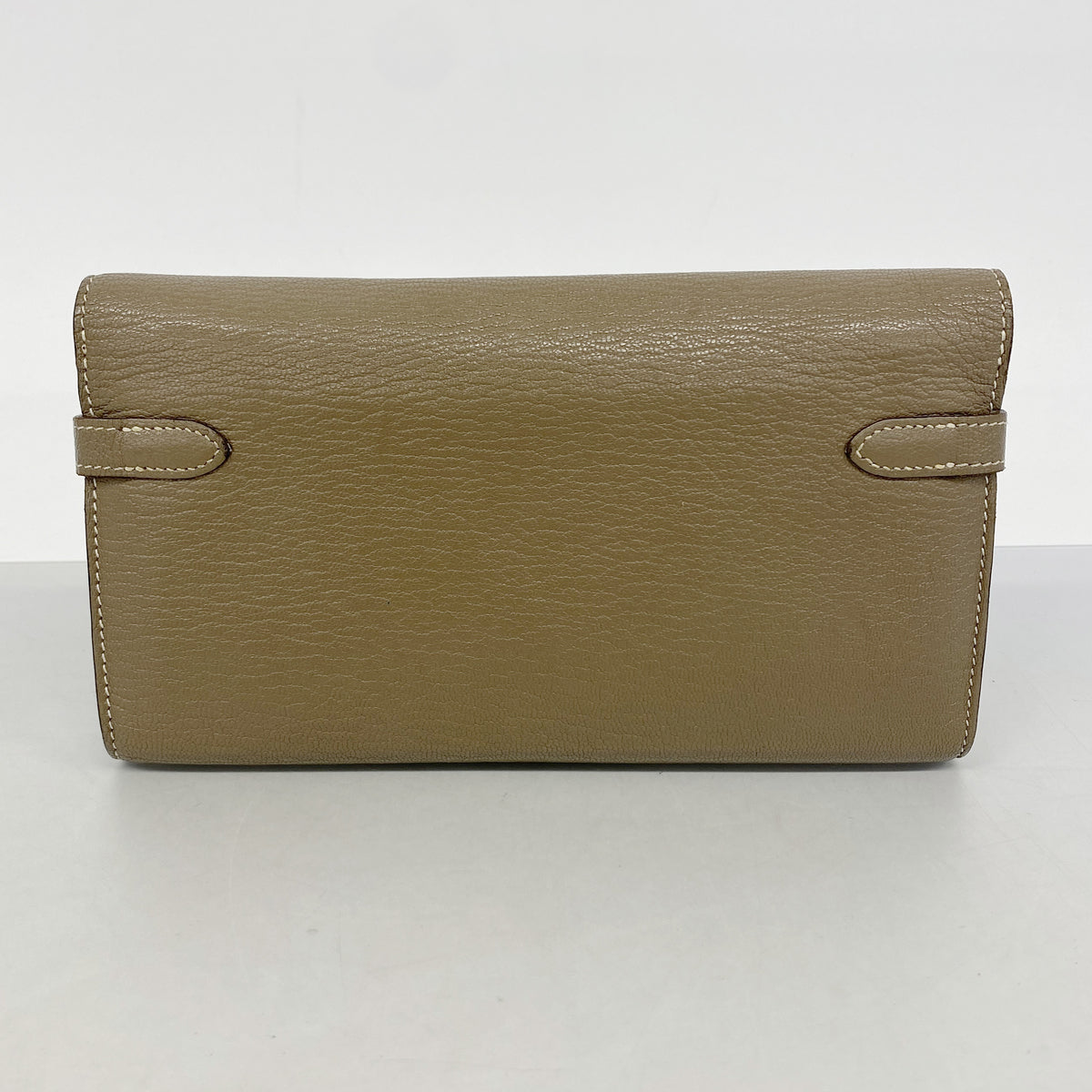【6ge6174】エルメス 長財布 ケリーウォレット シェブルミゾル エトゥープ シルバー金具 X刻印【中古】メンズ レディース ユニセックス