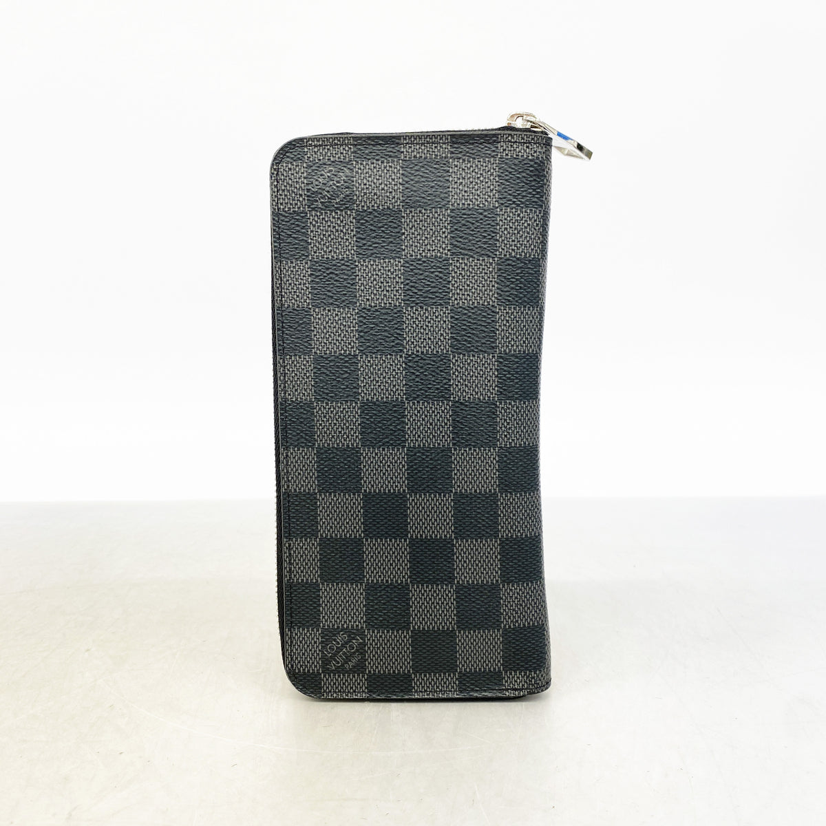【6ge6435-k】ルイヴィトン 長財布 ダミエ・グラフィット ジッピーウォレットヴェルティカル N63095 ブラック グレー【中古】メンズ