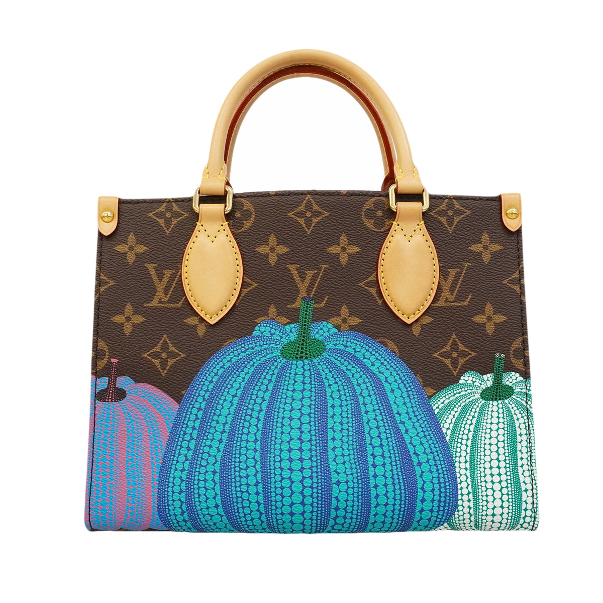 【6ge6614】ルイヴィトン ハンドバッグ モノグラム・パンプキン/LV×YK オンザゴーPM M46467 ブラウン レッド 2wayバッグ【中古】レディース