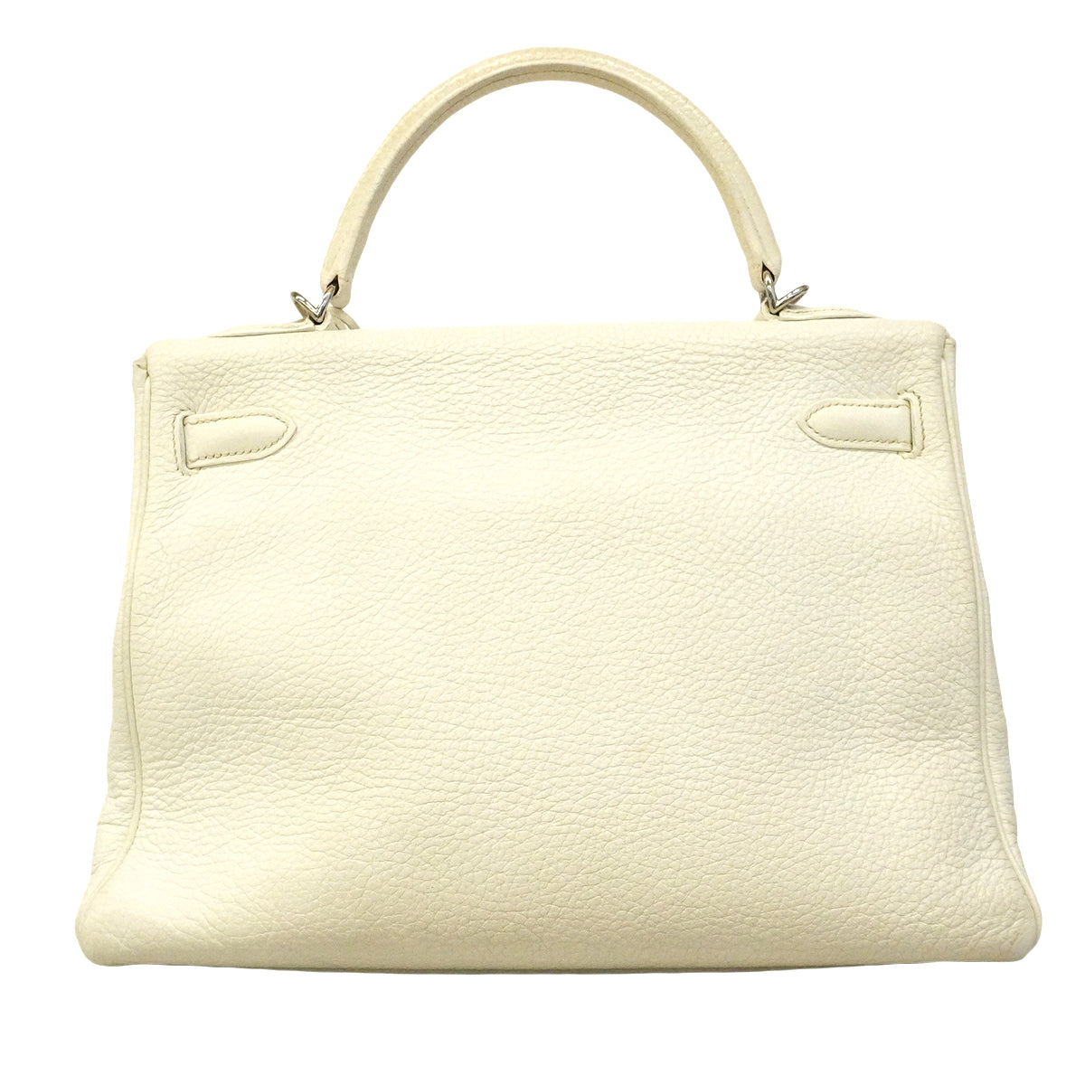 【6ge6626】エルメス ハンドバッグ ケリー32 トリヨンクレマンス ホワイト シルバー金具 □K刻印【中古】レディース