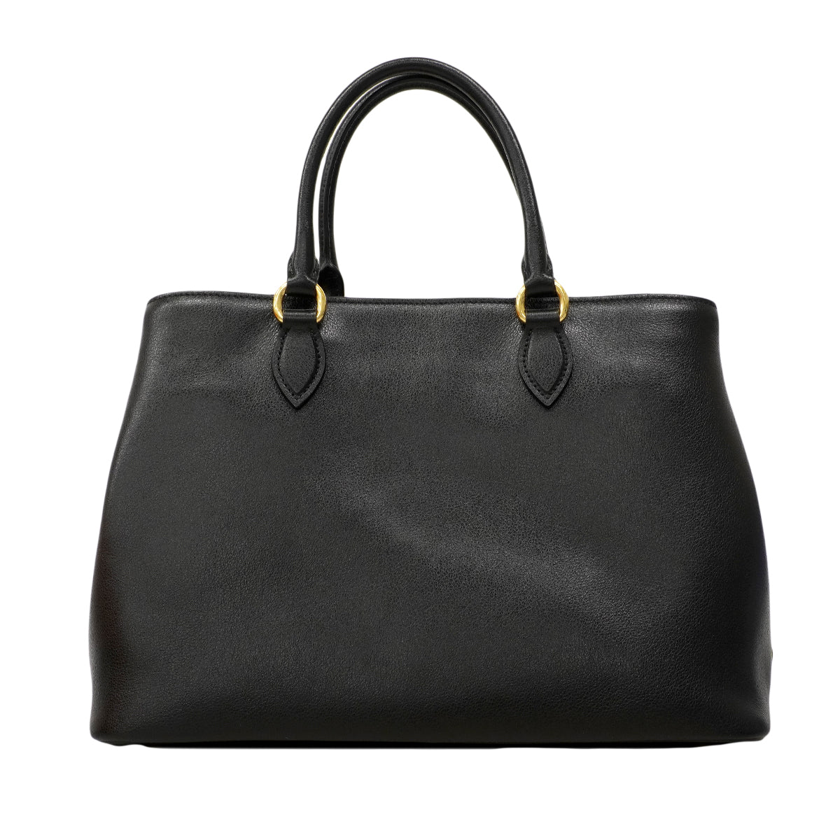 【6fa1587-k】プラダ ハンドバッグ レザー ブラック ゴールド金具 2wayバッグ【中古】レディース
