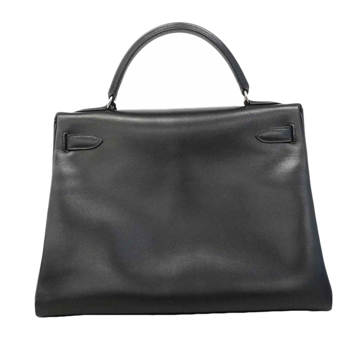 【6hb0086】エルメス ハンドバッグ ケリー32 ボックスカーフ ブラック シルバー金具 □B刻印 2wayバッグ【中古】レディース
