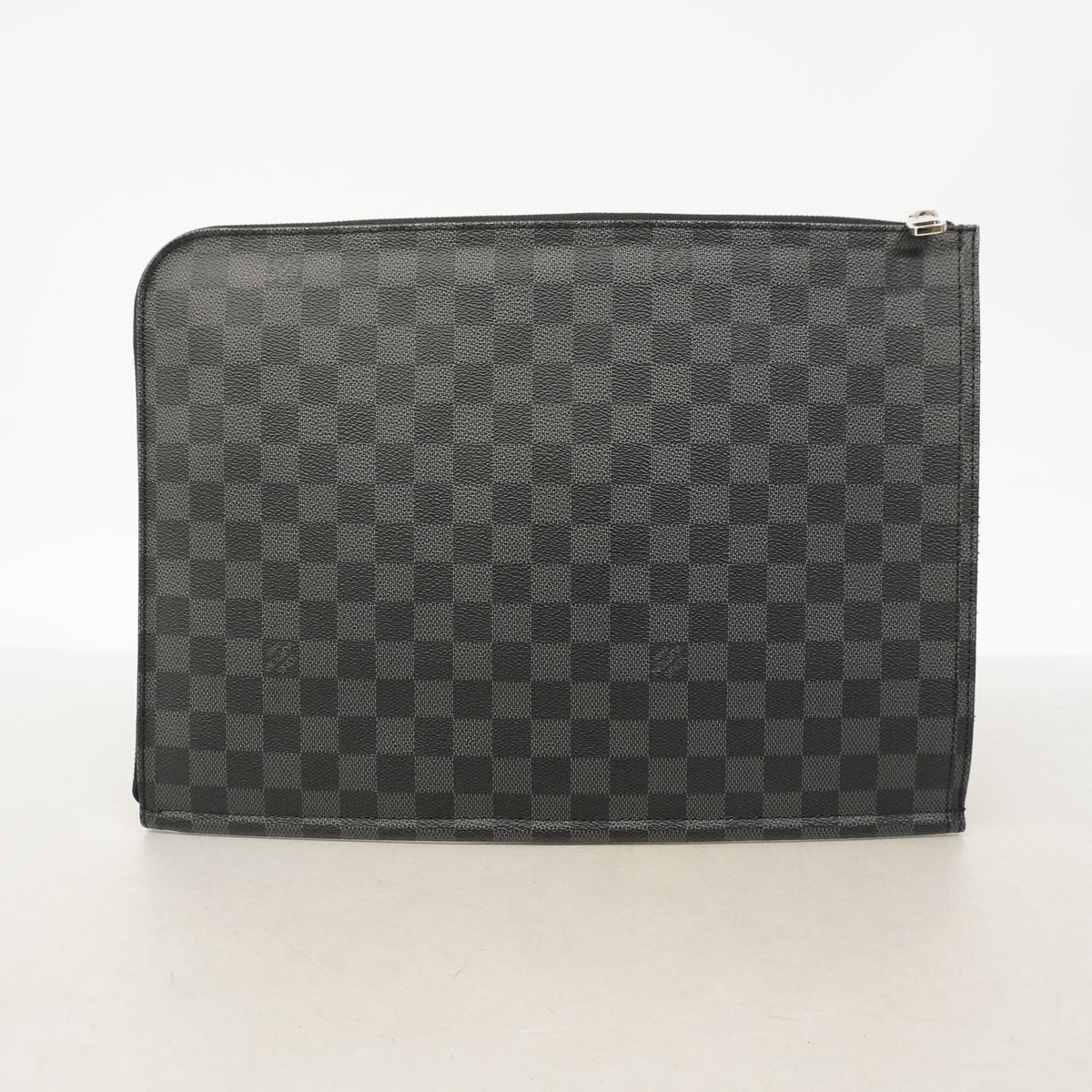 【6hb0338-k】ルイヴィトン クラッチバッグ ダミエ・グラフィット ポッシュドキュマン N48247 ブラック【中古】メンズ