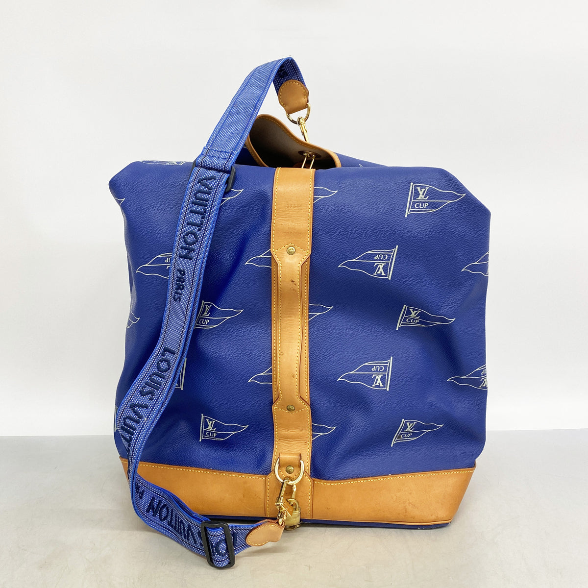 【6hb0728-k】ルイヴィトン ボストンバッグ LVカップ サックマリーンバンドリエール A24014 ブルー【中古】メンズ レディース ユニセックス