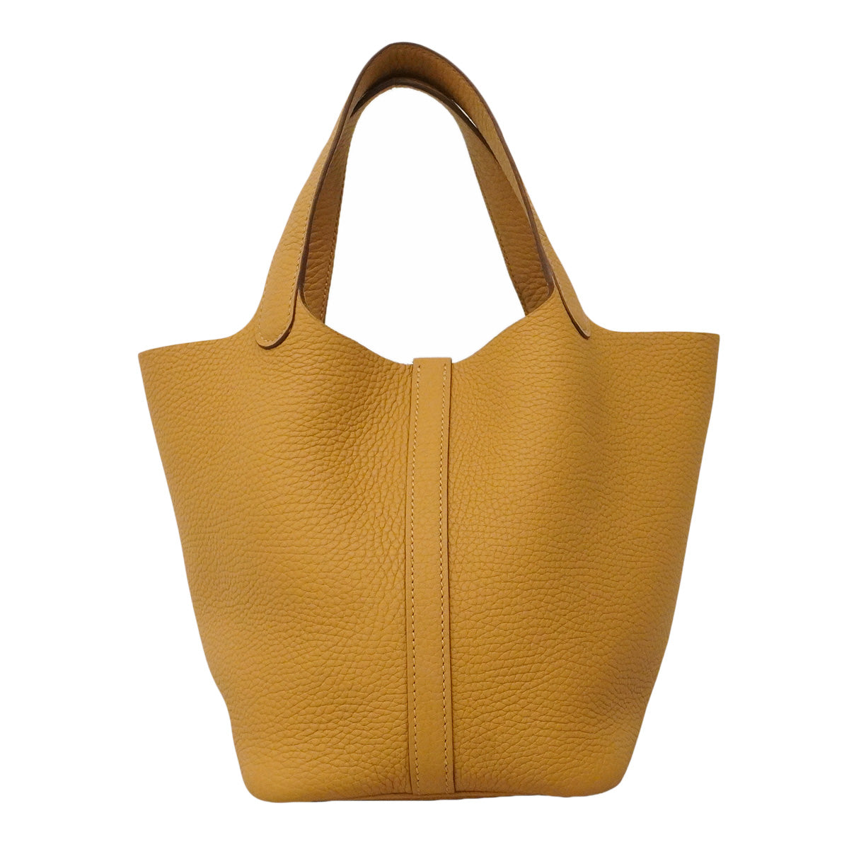 【6hb1353】エルメス ハンドバッグ ピコタンロックPM トリヨンクレマンス ビスキュイ シルバー金具 G刻印【中古】レディース