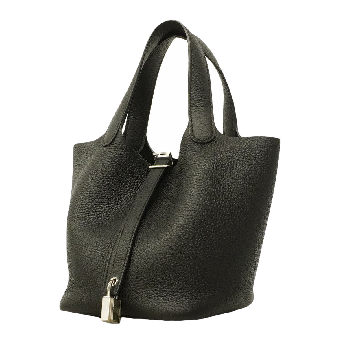 【6hb1361-h】エルメス ハンドバッグ ピコタンロックPM トリヨンクレマンス ブラック シルバー金具 U刻印【中古】レディース