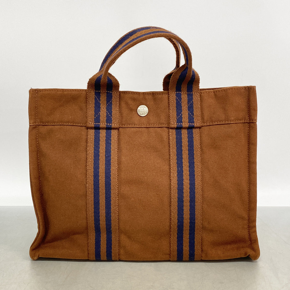 【6hb1447-k】エルメス トートバッグ フールトゥPM キャンバス ブラウン シルバー金具【中古】メンズ レディース ユニセックス