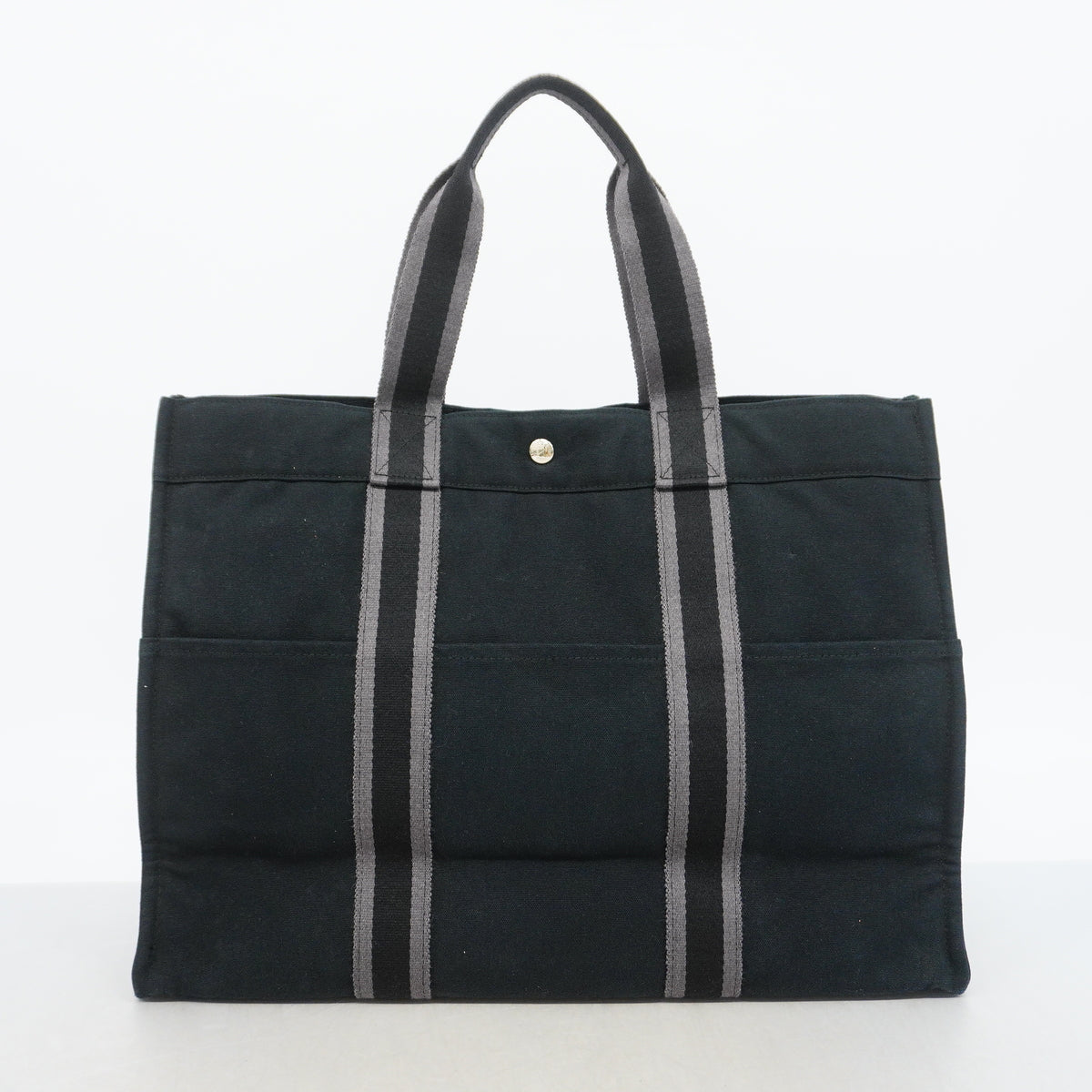 【6hc1699-k】エルメス トートバッグ フールトゥMM キャンバス ブラック シルバー金具【中古】メンズ レディース ユニセックス