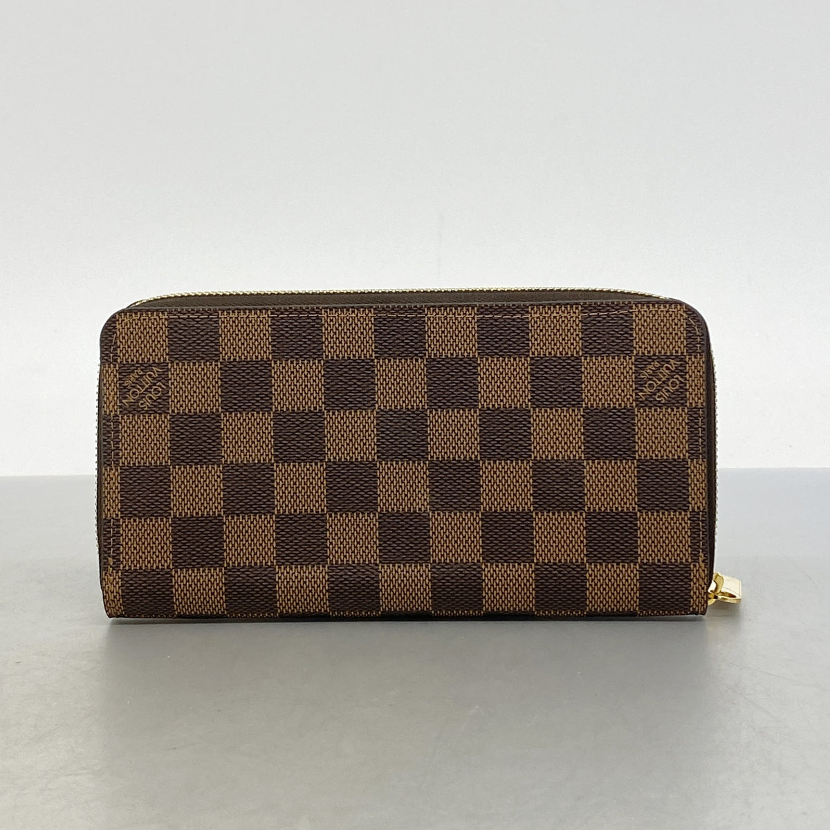 【6hc1859】ルイヴィトン 長財布 ダミエ ジッピーウォレット N41661 エベヌ【中古】レディース