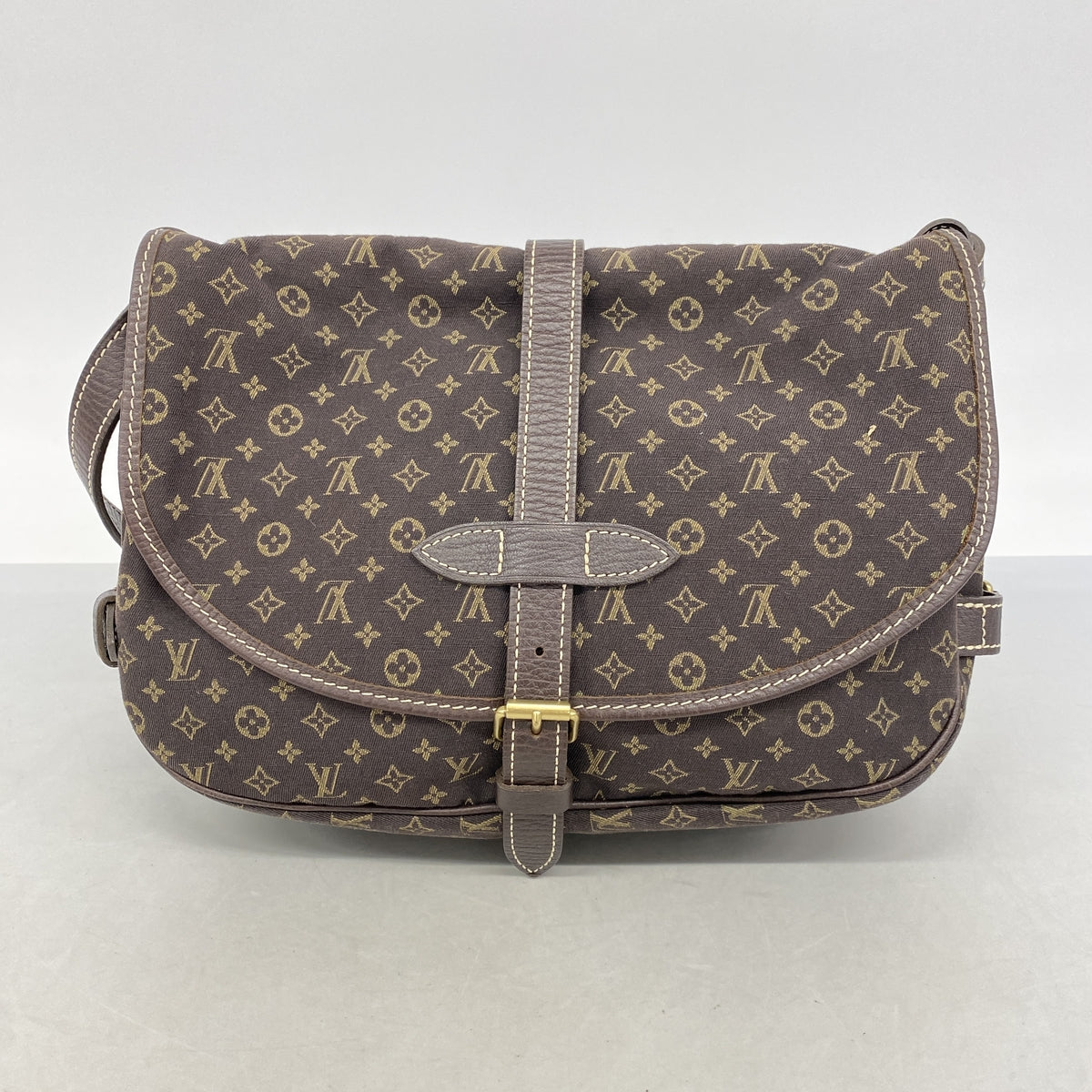 【6hc2633】ルイヴィトン ショルダーバッグ モノグラム・ミニラン ソミュール30 M95227 エベヌ【中古】レディース
