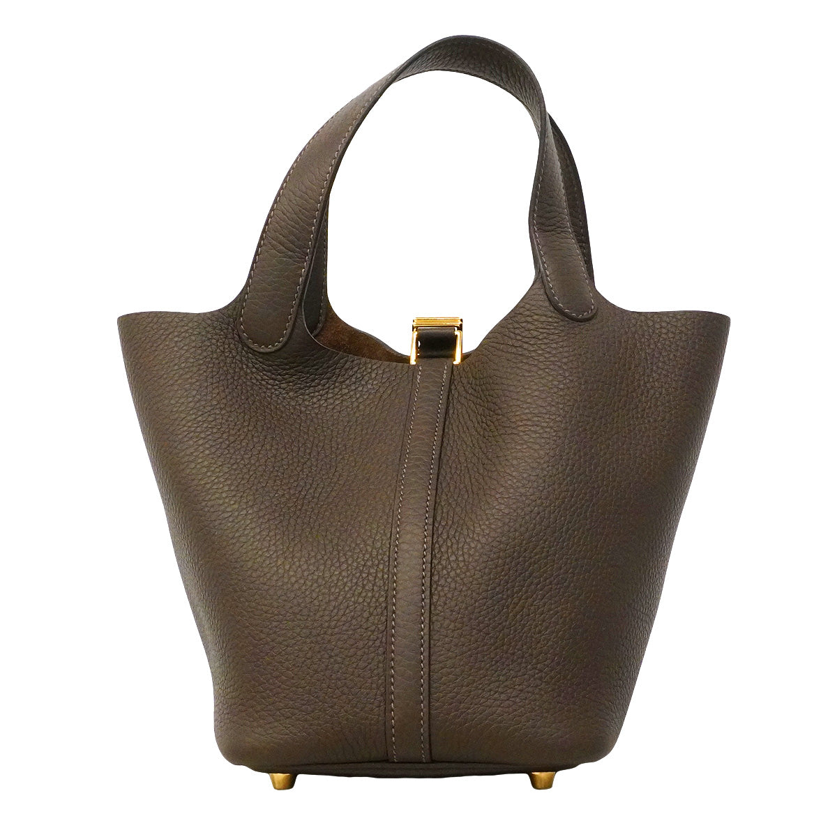 【6hd2970】エルメス ハンドバッグ ピコタンロックPM トリヨンクレマンス べブラン ゴールド金具 K刻印【中古】レディース
