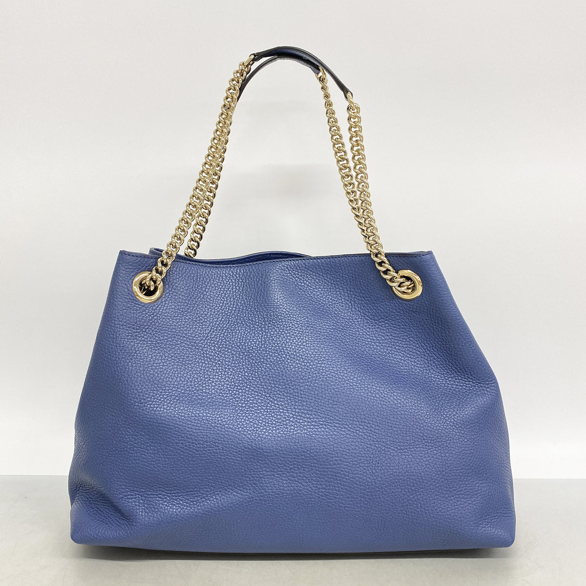 【6hd3192】グッチ ショルダーバッグ ソーホー 536196 レザー ブルー シャンパンゴールド金具【中古】レディース