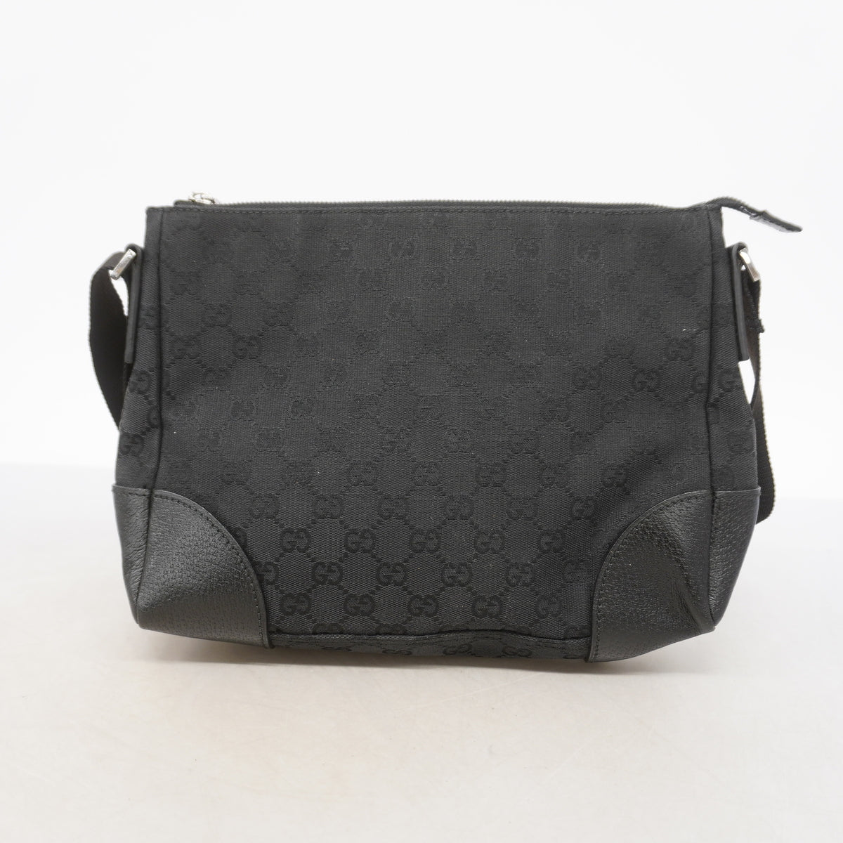 【6hd4012-k】グッチ ショルダーバッグ GGキャンバス 114273 キャンバス ブラック シルバー金具【中古】レディース