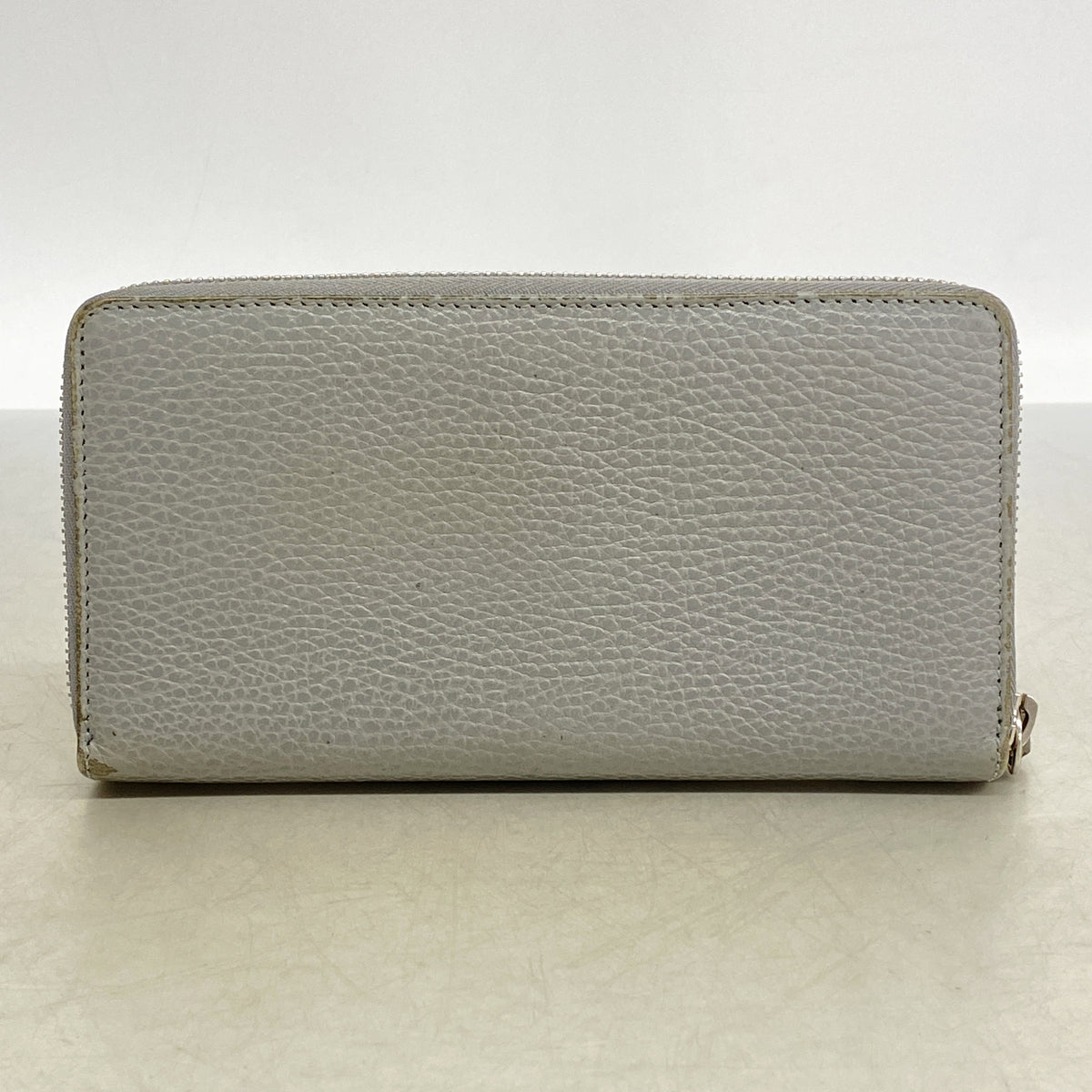 【6hd4134-k】グッチ 長財布 GGマーモント 456117 レザー グレー シルバー金具【中古】レディース