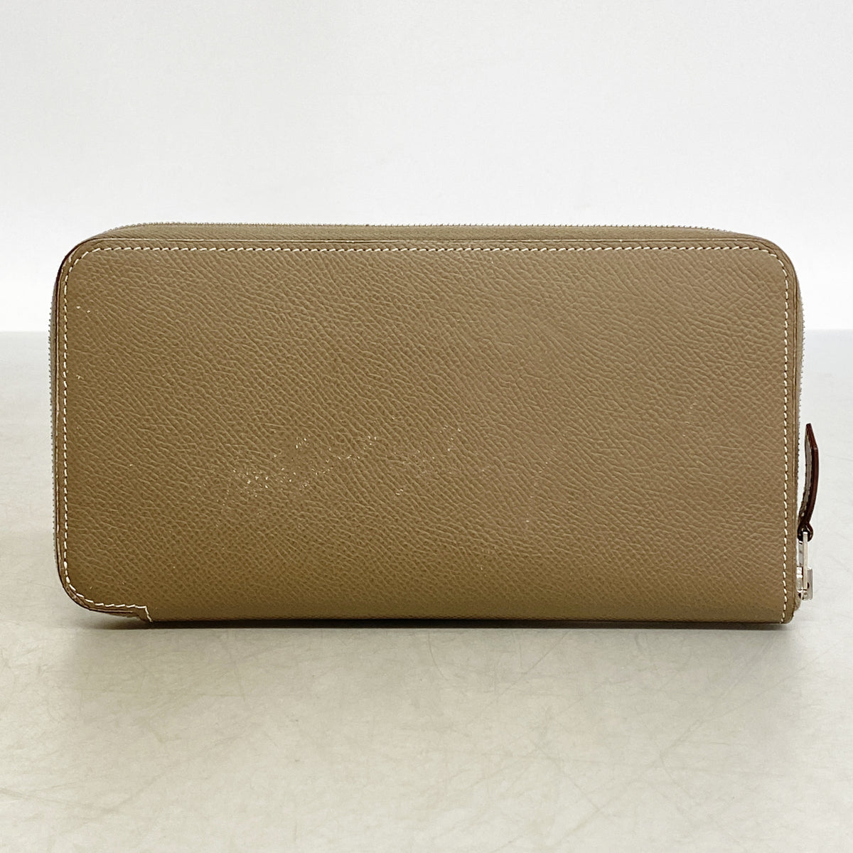 【6hd4294】エルメス 長財布 アザップロングシルクイン ヴォーエプソン エトゥープ シルバー金具 C刻印【中古】メンズ レディース ユニセックス