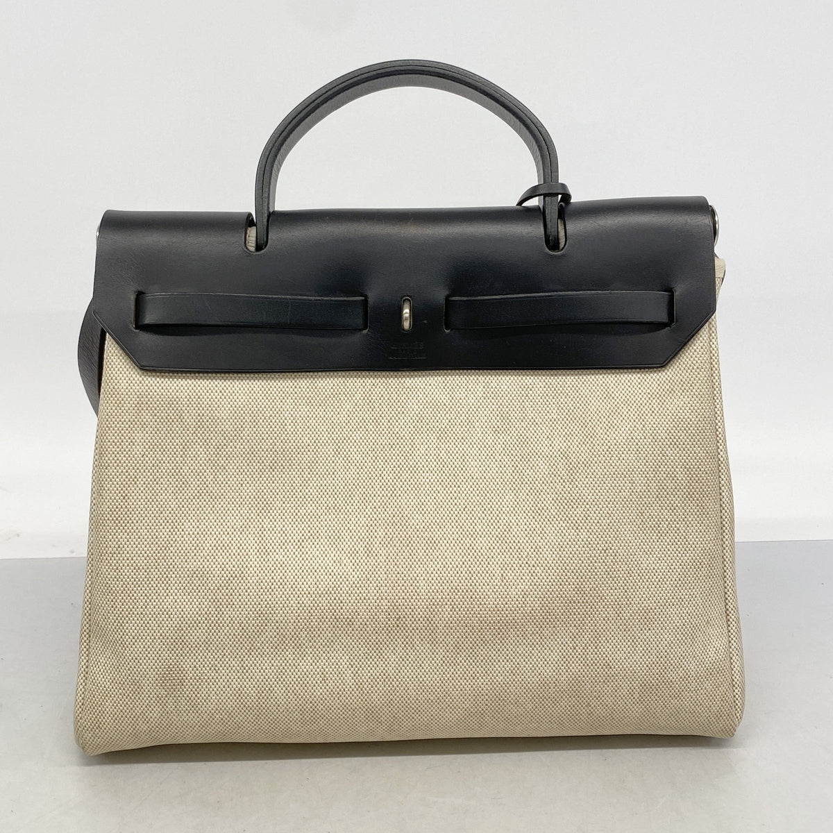 【6he4466】エルメス ハンドバッグ エールバッグPM トワルアッシュ ブラック シルバー金具 □D刻印 2wayバッグ【中古】レディース