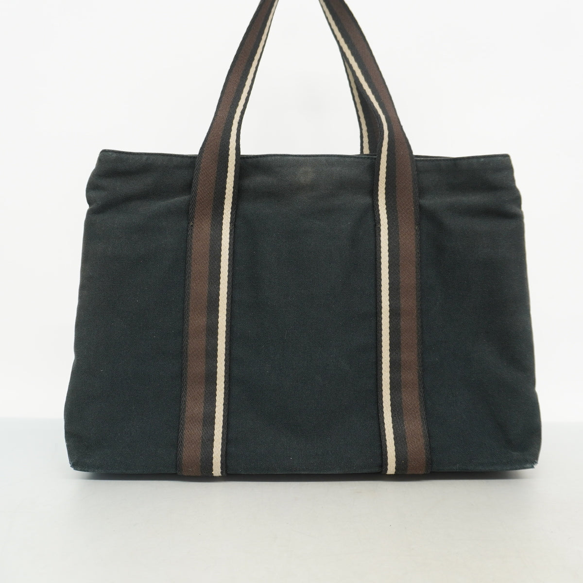 【6he4481】エルメス トートバッグ トロカホリゾンタルMM キャンバス ブラック シルバー金具【中古】メンズ レディース ユニセックス