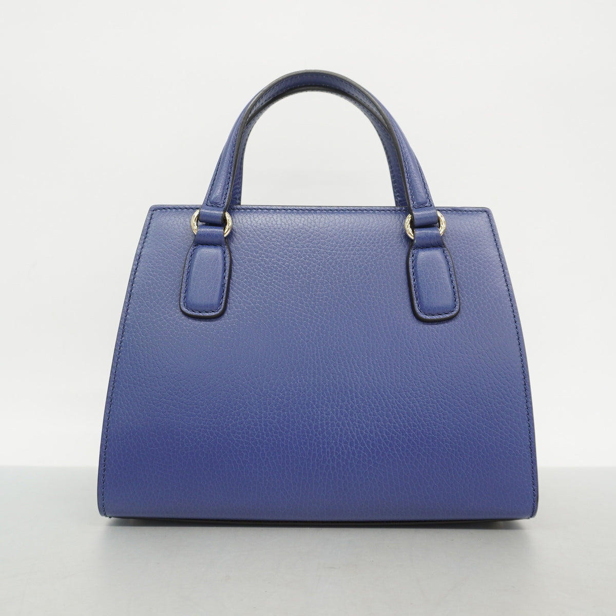 【6he4544-k】グッチ ハンドバッグ 607722 レザー ブルー シャンパンゴールド金具 2wayバッグ【中古】レディース