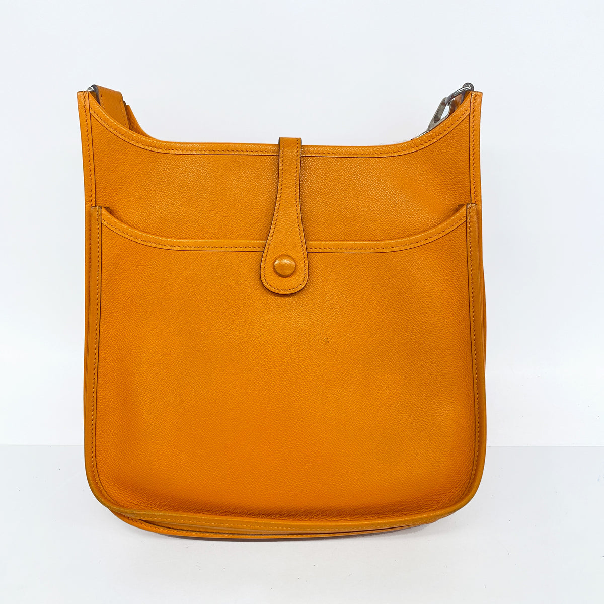 【6he4659】エルメス ショルダーバッグ エヴリン2PM ヴォーエプソン オレンジ シルバー金具 □I刻印【中古】レディース