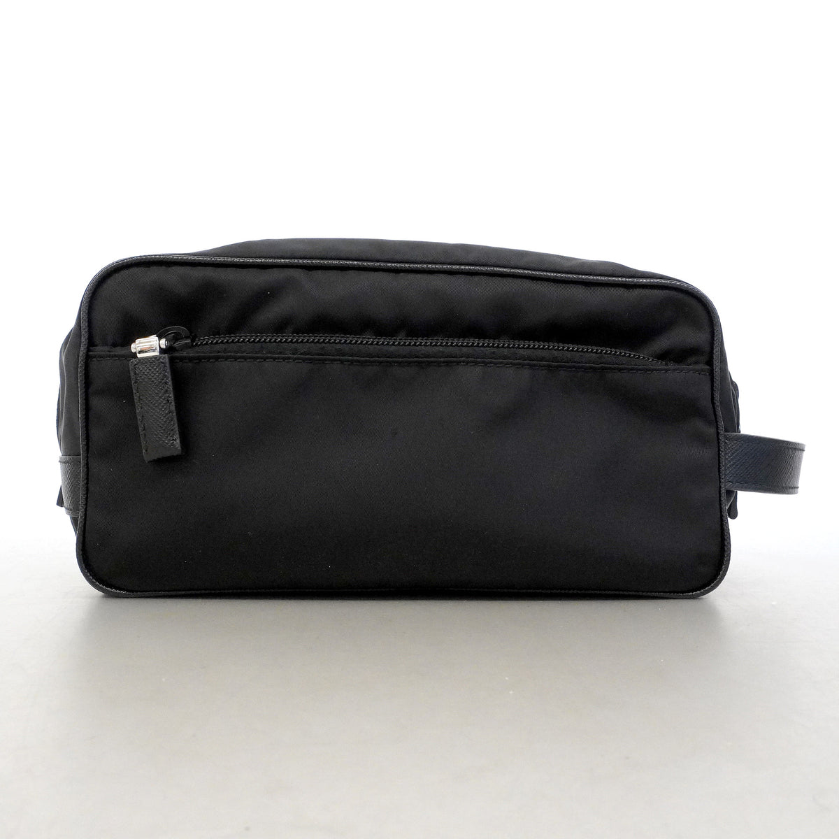 【6he4709-k】プラダ ポーチ テスート ナイロン ブラック シルバー金具【中古】メンズ レディース ユニセックス