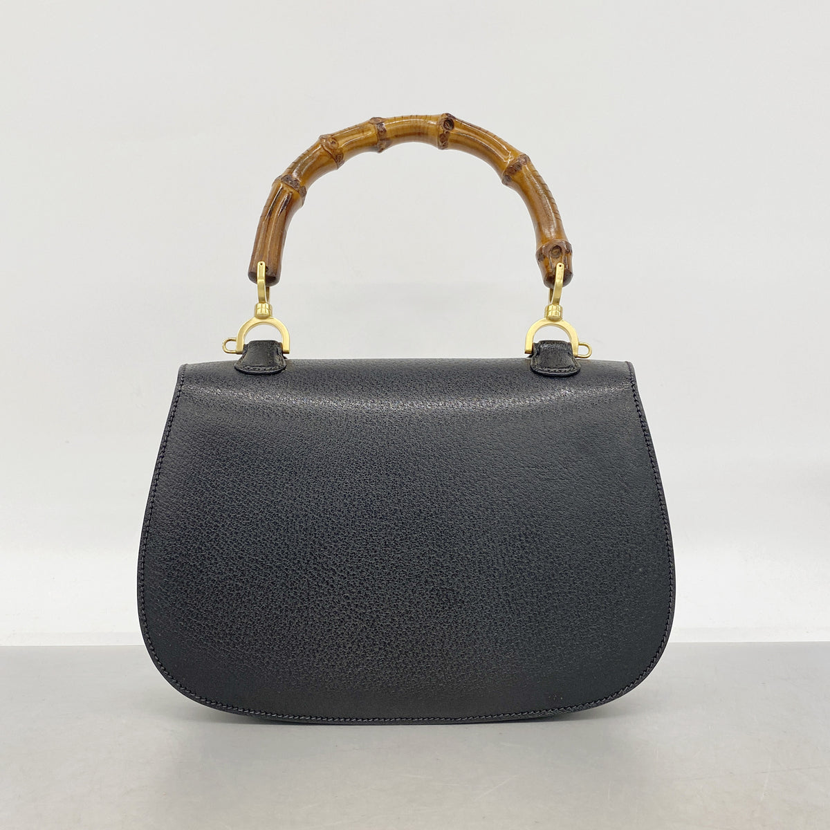 【6he4740-k】グッチ ハンドバッグ バンブー 000 2029 0633 レザー ブラック ゴールド金具【中古】レディース