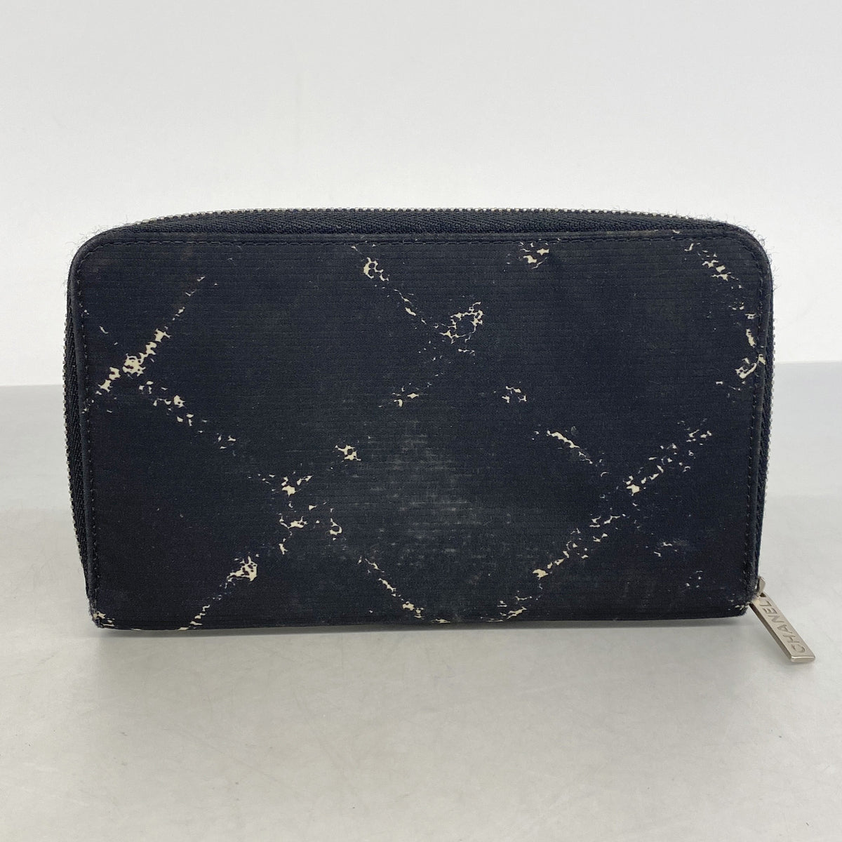 【6he5265】シャネル 財布 旧トラベル ナイロン ブラック シルバー金具【中古】レディース