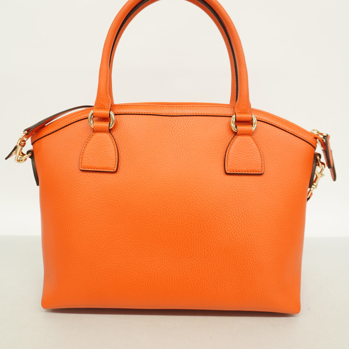 【6he5279-k】グッチ ハンドバッグ インターロッキングG 449651 レザー オレンジ シャンパンゴールド金具 2wayバッグ【中古】レディース