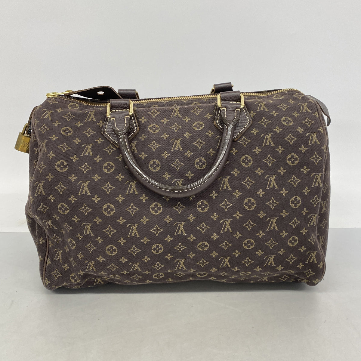 【6he5333-k】ルイヴィトン ハンドバッグ モノグラム・ミニラン スピーディ30 M95224 エベヌ【中古】レディース