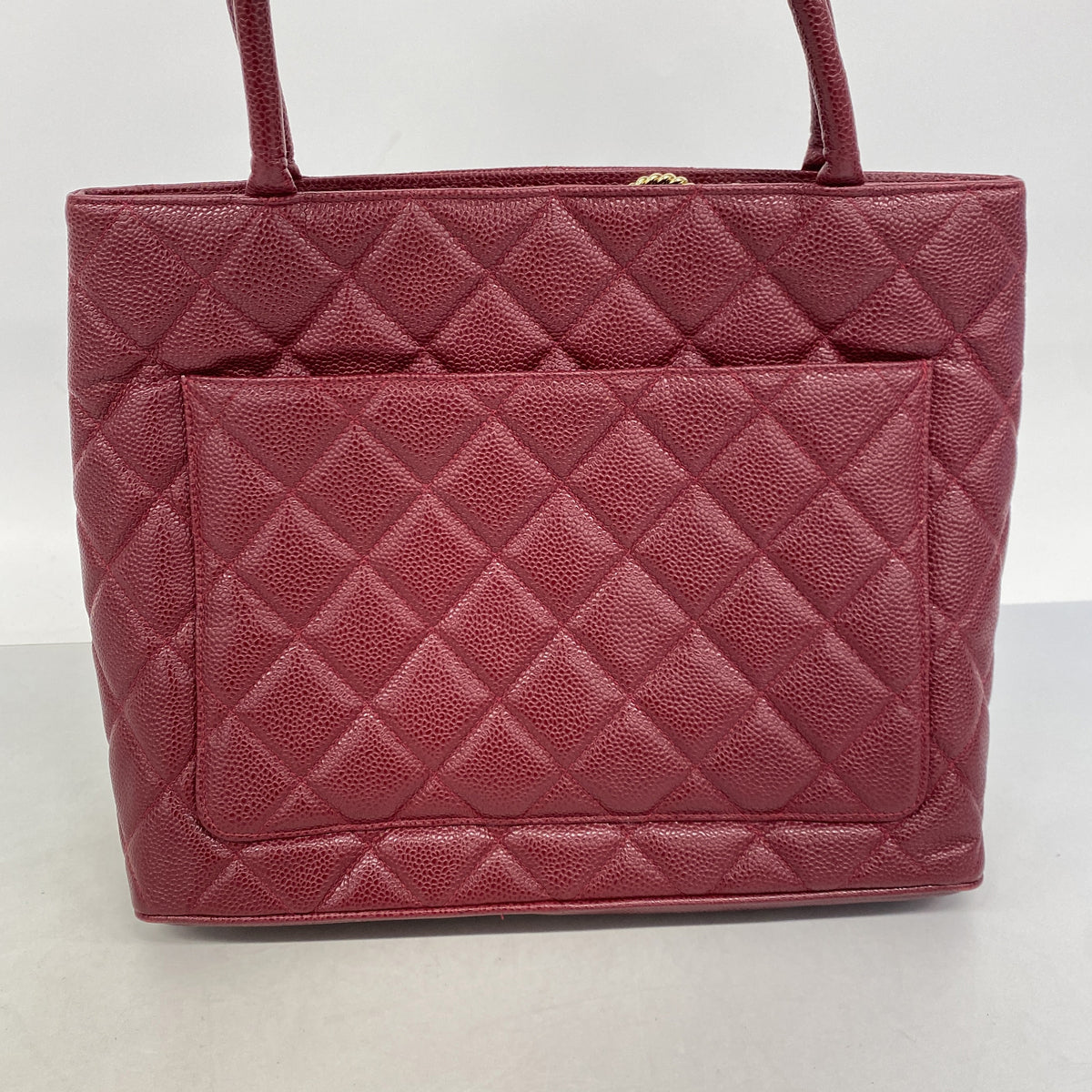 【6he5657】シャネル トートバッグ 復刻トート キャビアスキン ボルドー シャンパンゴールド金具【中古】レディース
