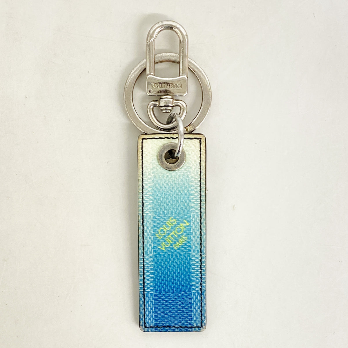 【6he5733】ルイヴィトン キーホルダー・チャーム ポルトクレダミエストライプス M00735 ブルーヴェール【中古】メンズ