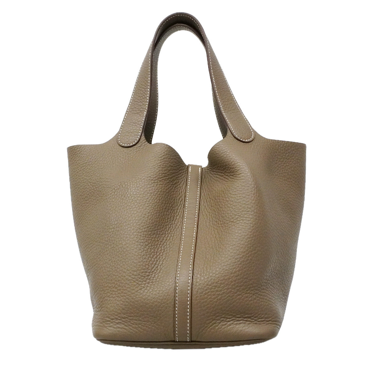 【6he5740】エルメス ハンドバッグ ピコタンロックMM トリヨンクレマンス エトゥープ シルバー金具 W刻印【中古】レディース