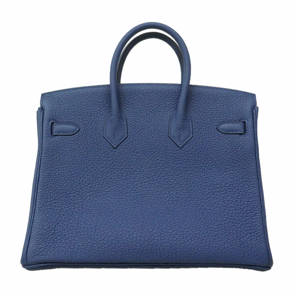 【6he5806-g】エルメス ハンドバッグ バーキン25 トゴ ブルーアガット シルバー金具 K刻印【中古】レディース