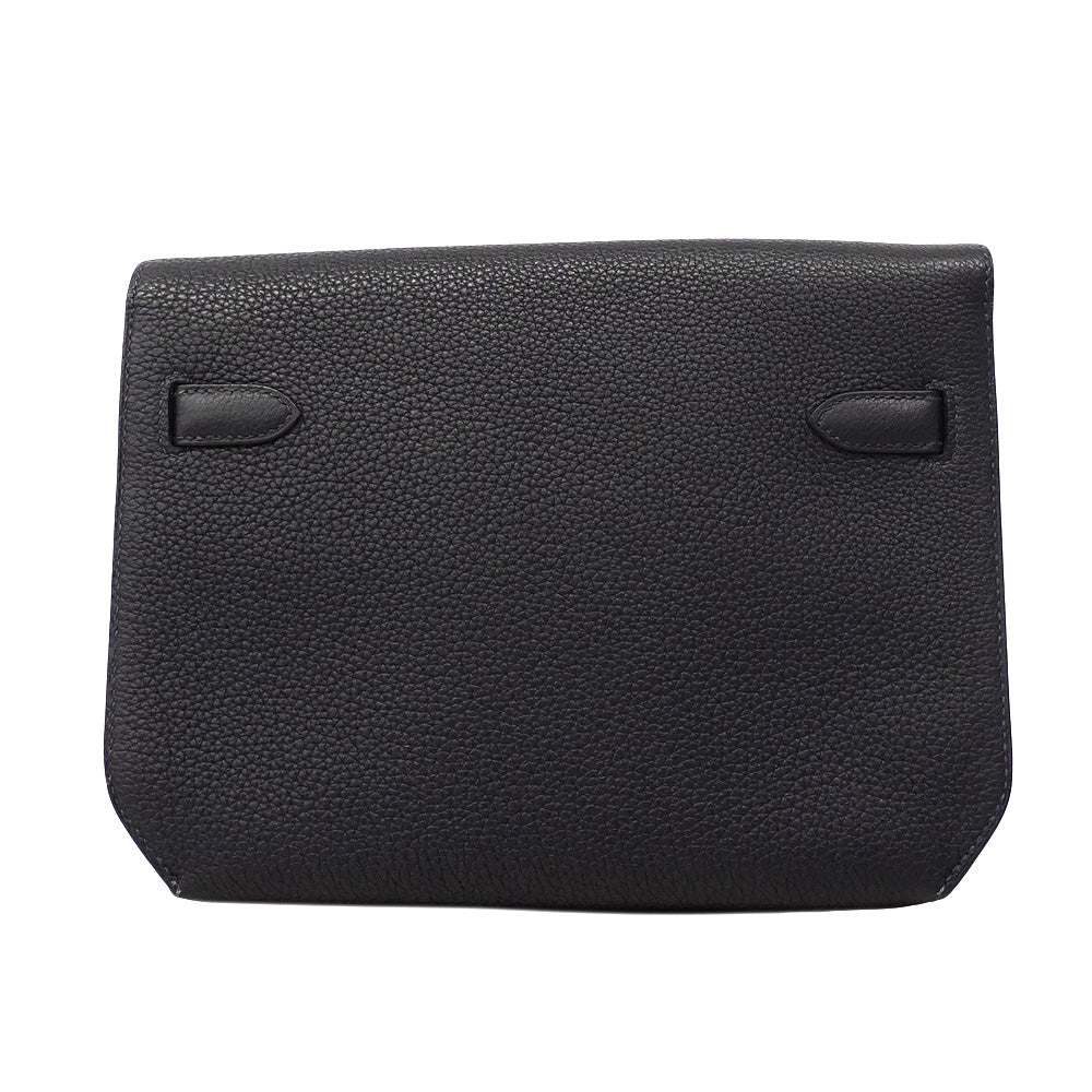【6he5842】エルメス クラッチバッグ ケリーデペッシュ25 トゴ ブルーインディゴ シルバー金具 Y刻印【中古】レディース