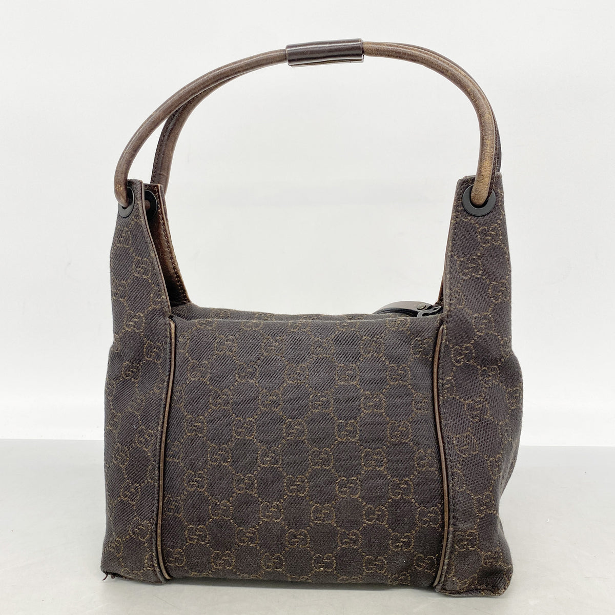 【6hf6395】グッチ ハンドバッグ 101333 デニム ブラウン シルバー金具【中古】レディース