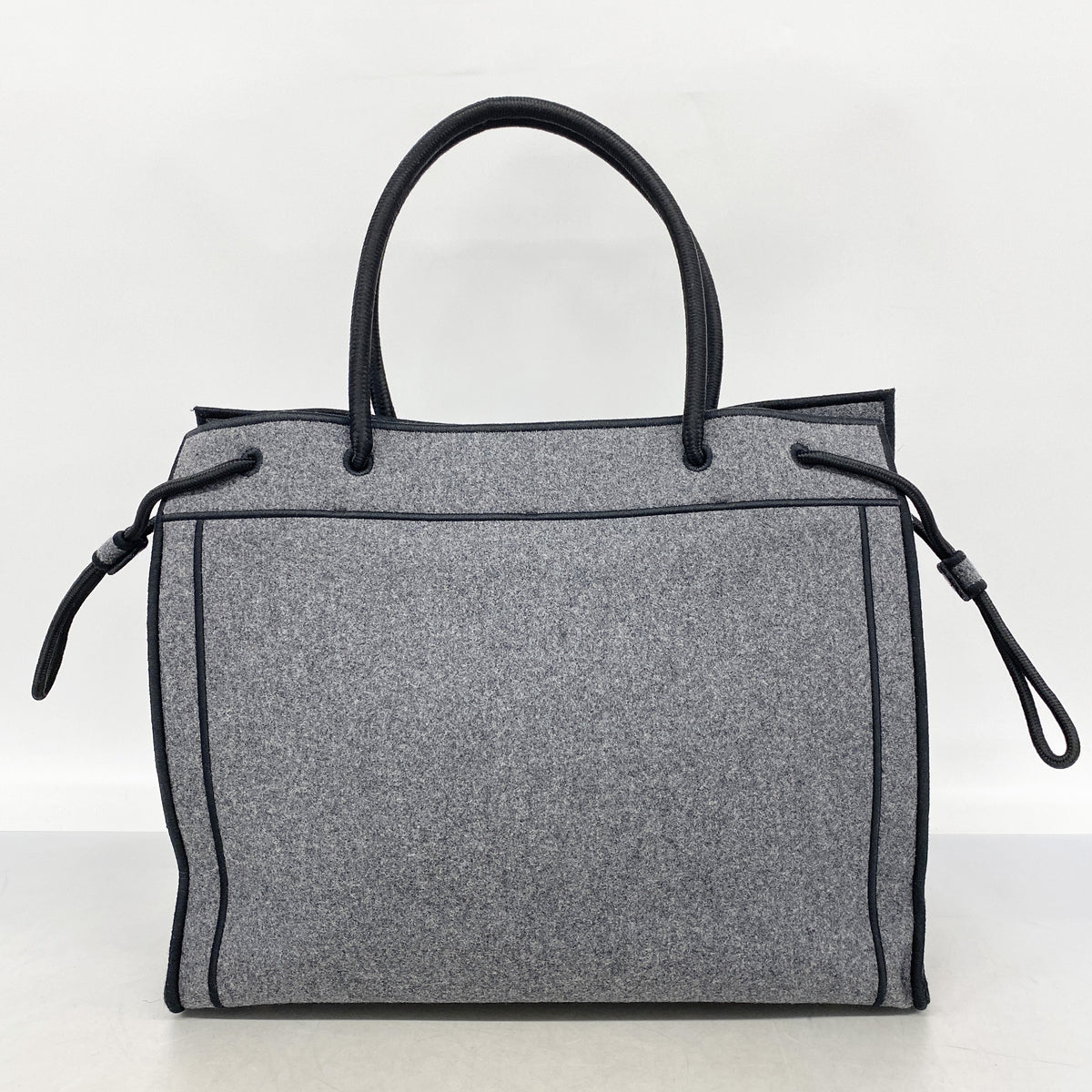 【6ia0181】フェンディ トートバッグ フェルト グレー ゴールド金具【中古】レディース