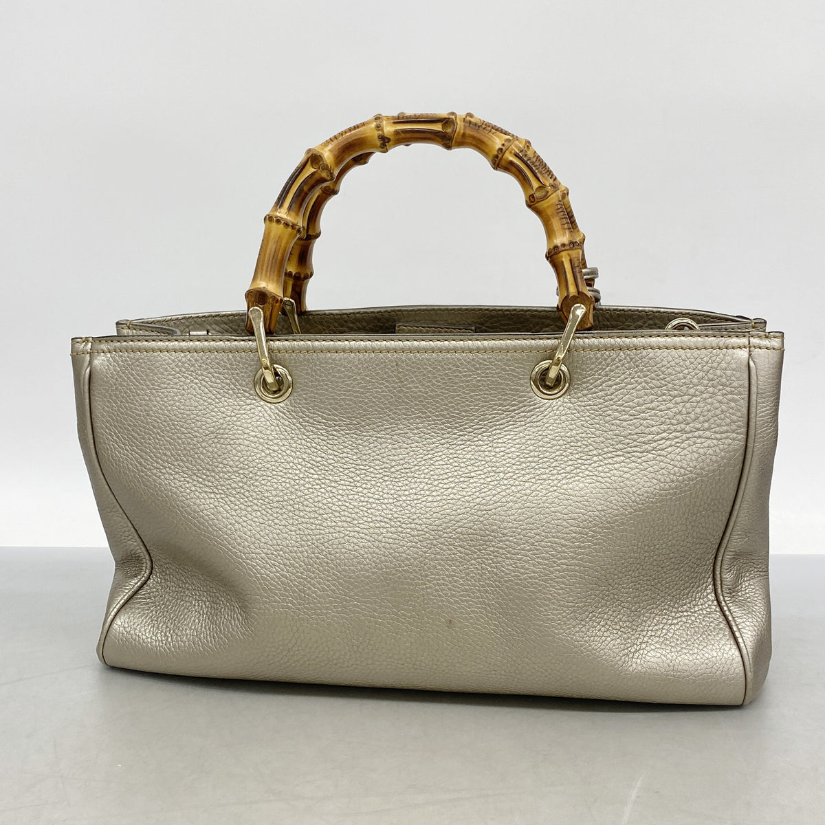 【6ia0271】グッチ ハンドバッグ バンブー 323660 レザー ゴールド シャンパンゴールド金具【中古】レディース