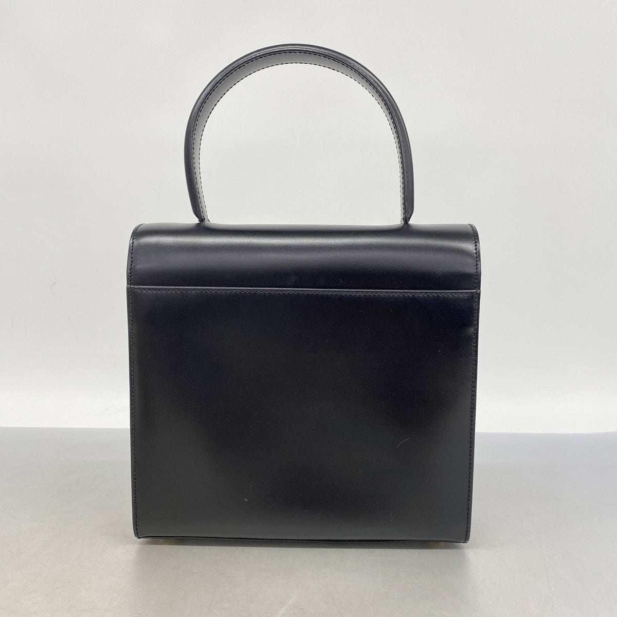 【6ia0460】カルティエ ハンドバッグ パンテール レザー ブラック ゴールド金具【中古】レディース