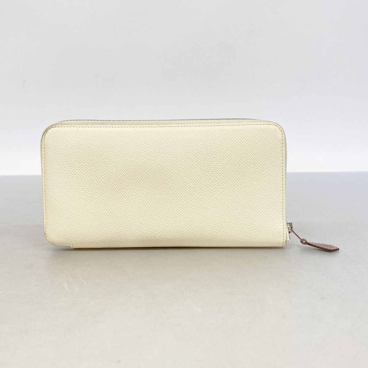 【6ia0614】エルメス 長財布 アザップロングシルクイン ヴォーエプソン ナタ シルバー金具 Y刻印【中古】レディース