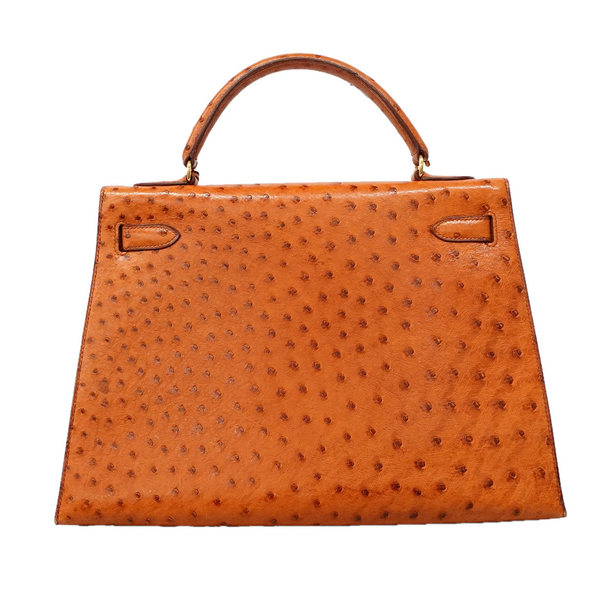 【6ia1081】エルメス ハンドバッグ ケリー32 オーストリッチ チェスナッツ ゴールド金具 ○V刻印 2wayバッグ【中古】レディース