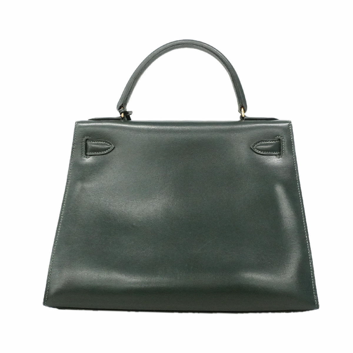 【6ia1082】エルメス ハンドバッグ ケリー28 ボックスカーフ グリーン ゴールド金具 ○Q刻印【中古】レディース