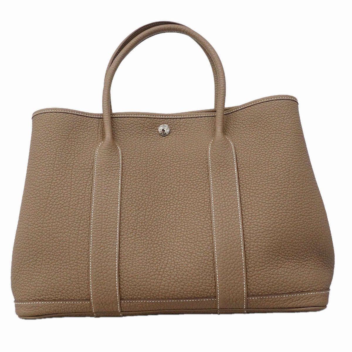 【6ia1094】エルメス トートバッグ ガーデンパーティPM ネゴンダ エトゥープ シルバー金具 A刻印【中古】レディース